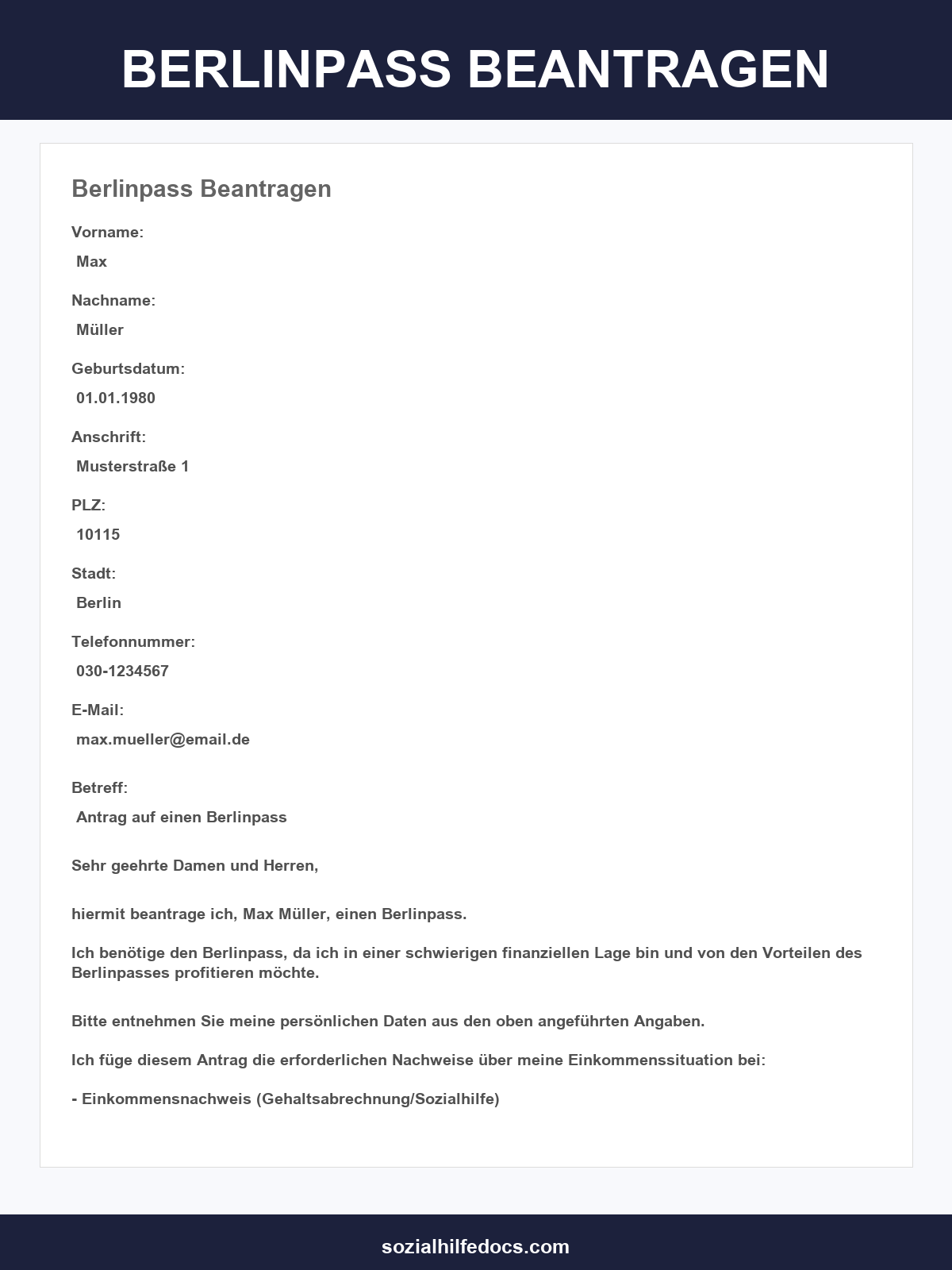 Berlinpass Online Beantragen