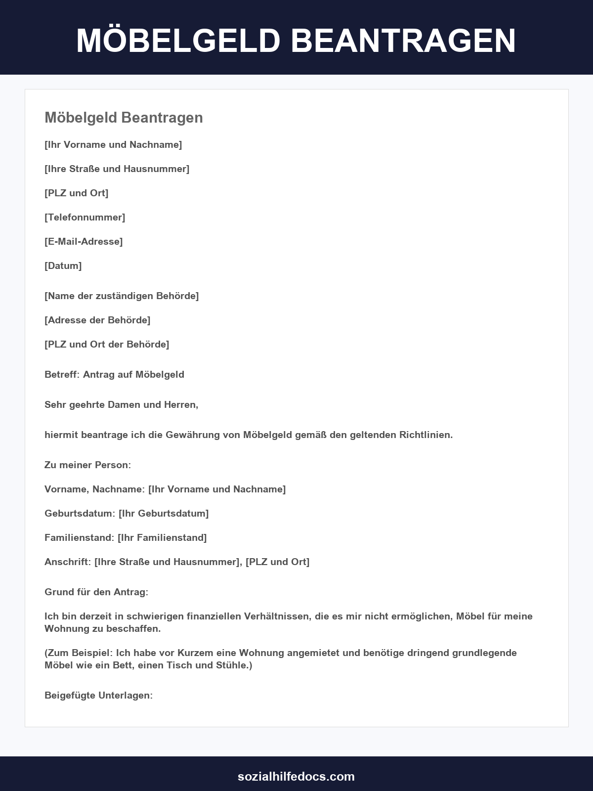 Möbelgeld Beantragen Muster