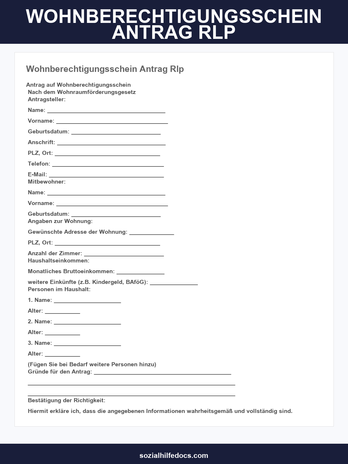 Wohnberechtigungsschein Antrag Rlp
