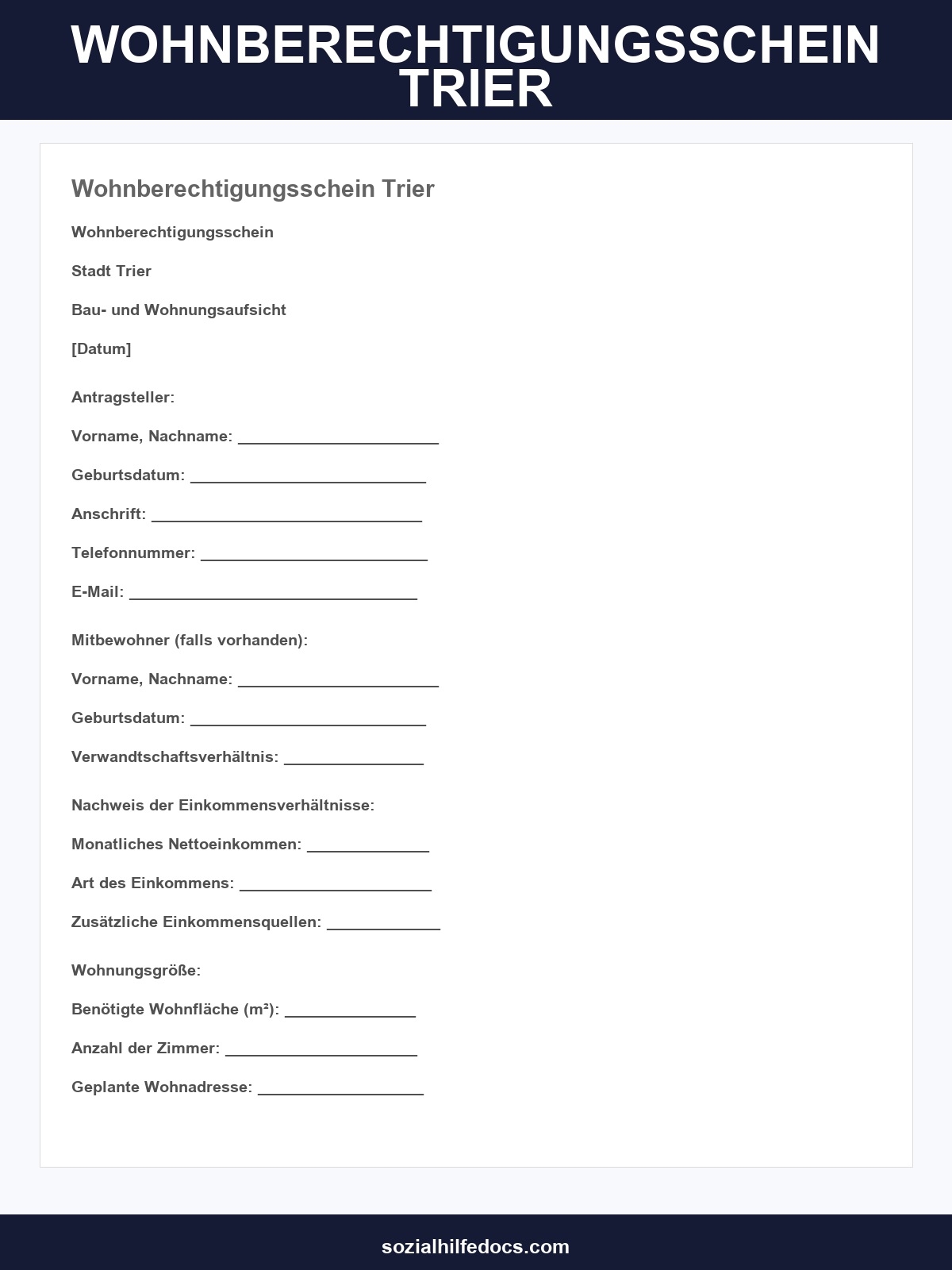 Wohnberechtigungsschein Trier