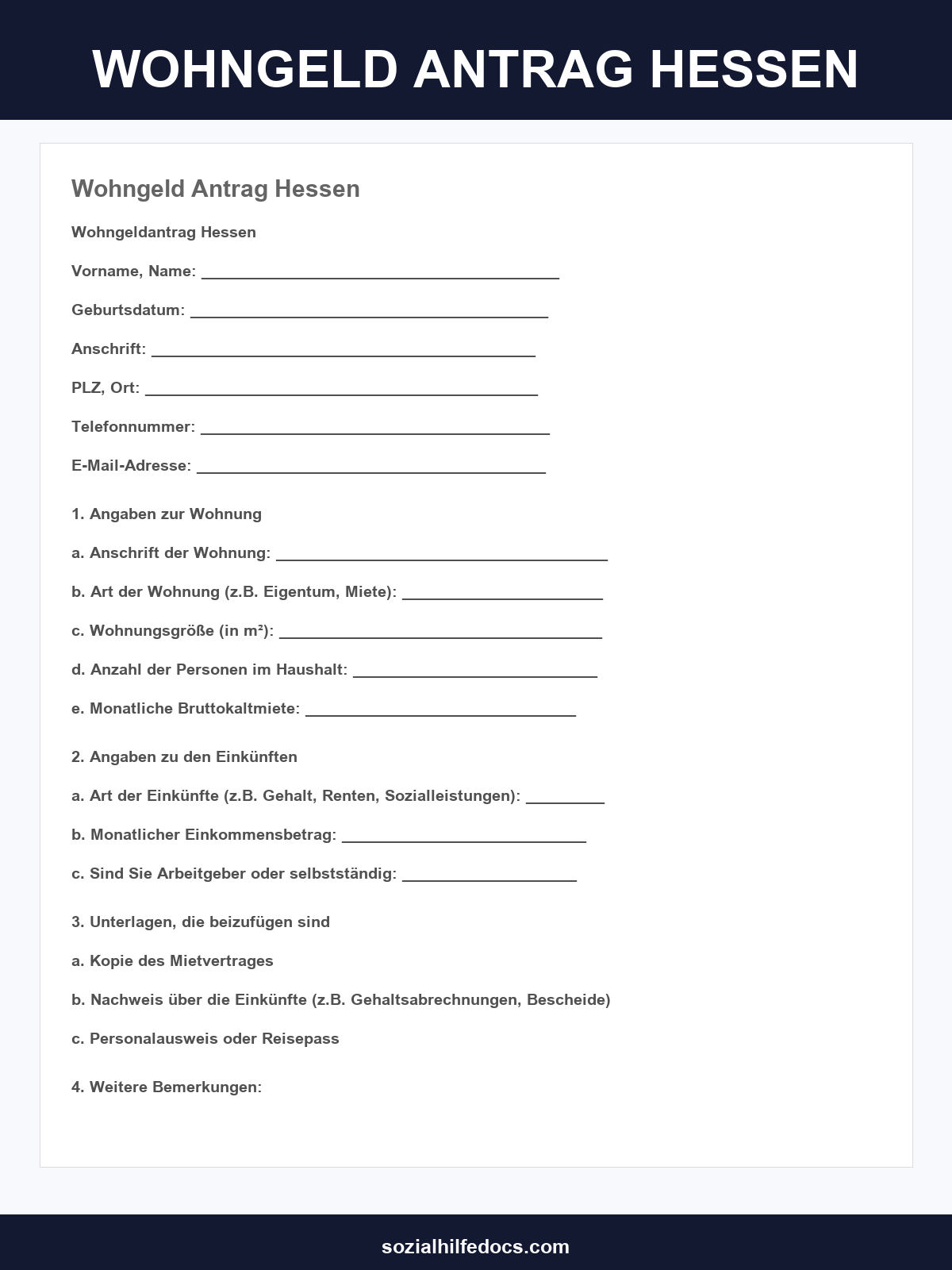 Wohngeld Antrag Hessen