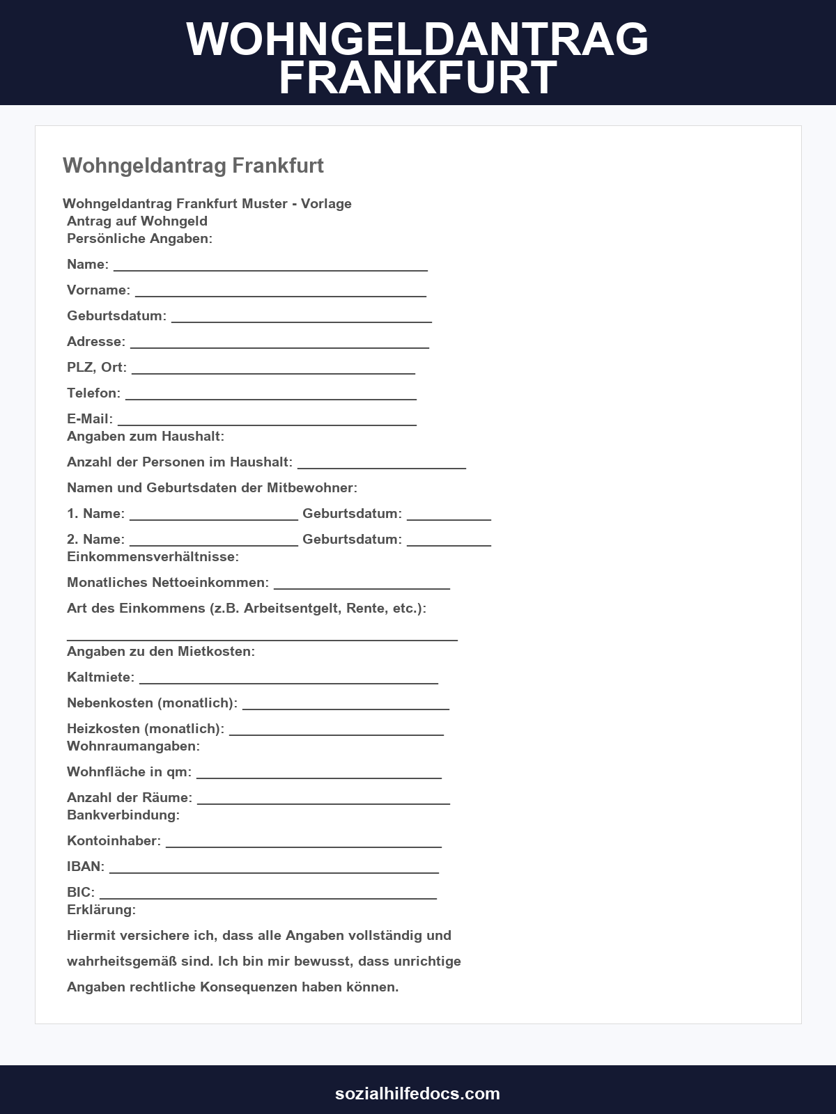 Wohngeldantrag Frankfurt