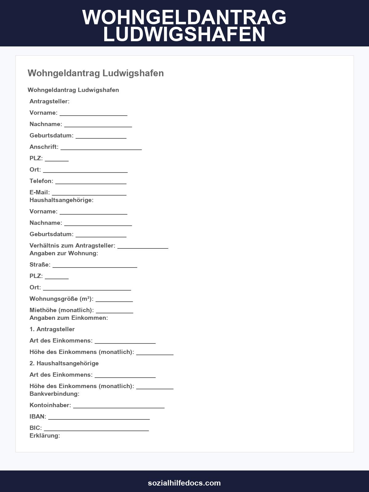 Wohngeldantrag Ludwigshafen